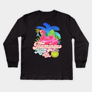 Pink Flamingo, Vacay Mode on, Summer Holiday Flamingo Kids Long Sleeve T-Shirt